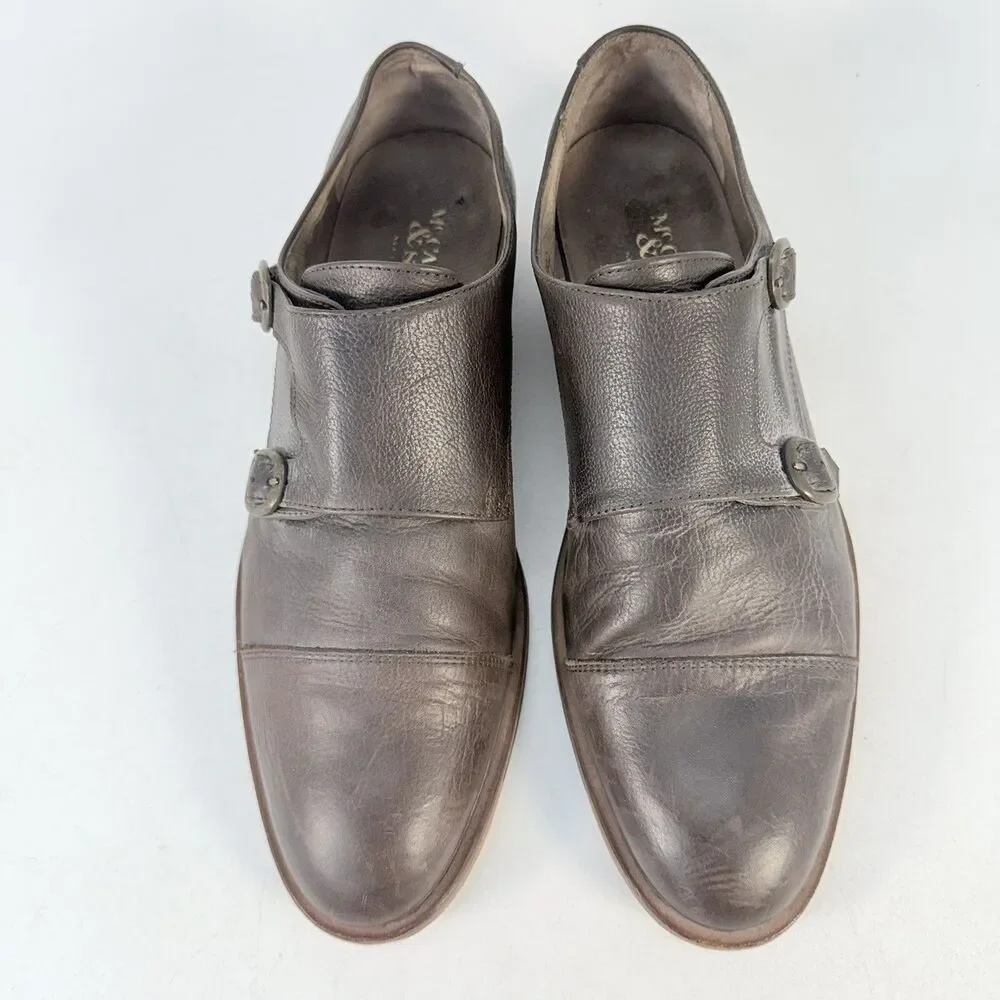 McCarren & Sons Dark Brown Leather Captoe Double Monk Strap Mens 10.5 Dress Shoe
